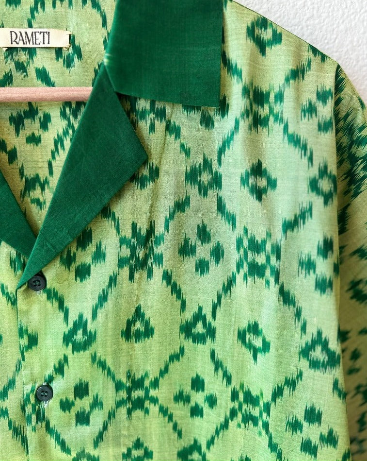 Unique Handcrafted Shirt from Vintage Ikat Sari - Rameti