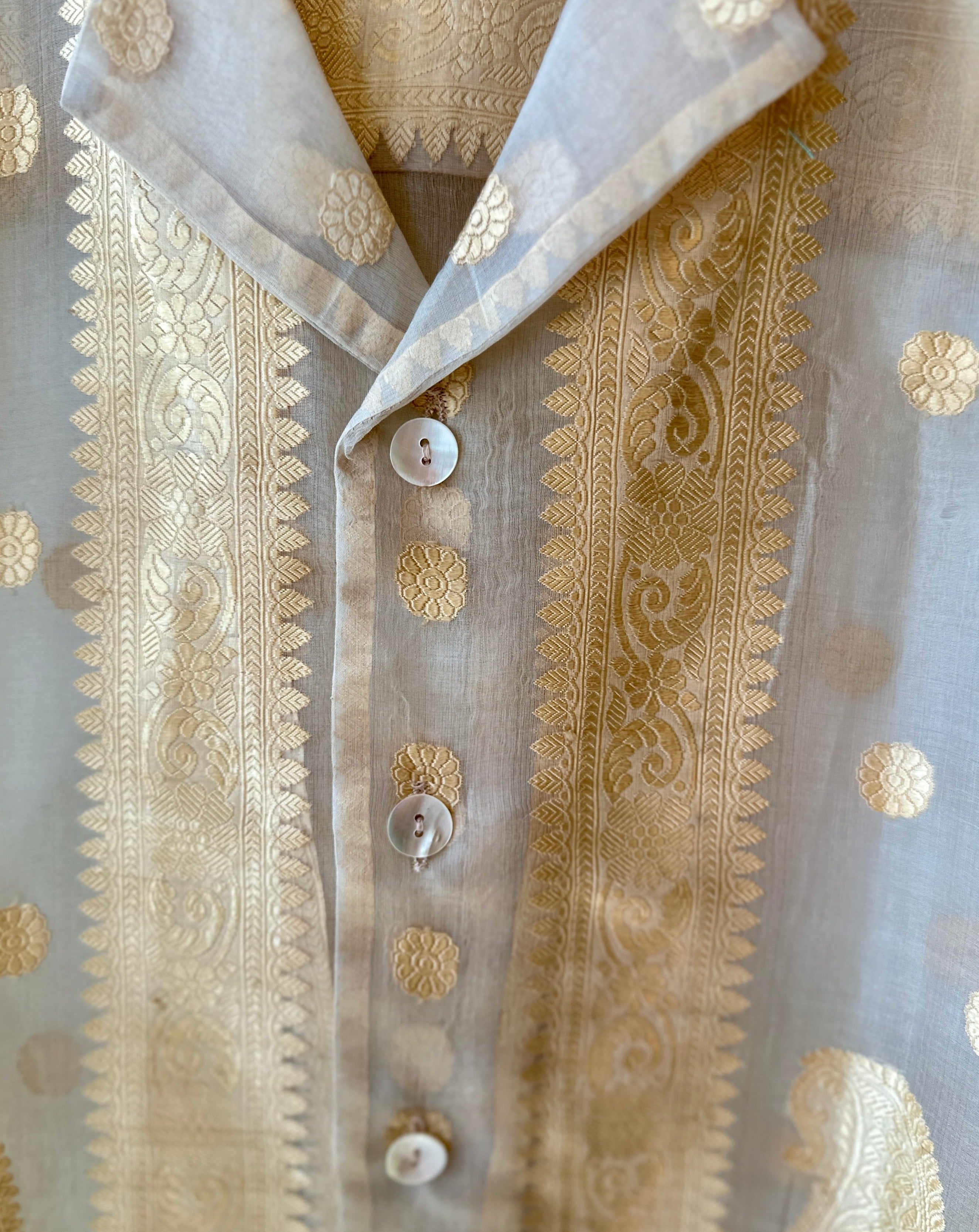 Unique Handcrafted Shirt from Vintage Banarasi Sari - Rameti
