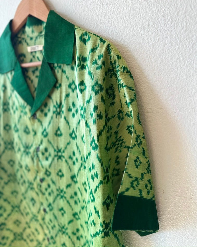 Unique Handcrafted Shirt from Vintage Ikat Sari - Rameti