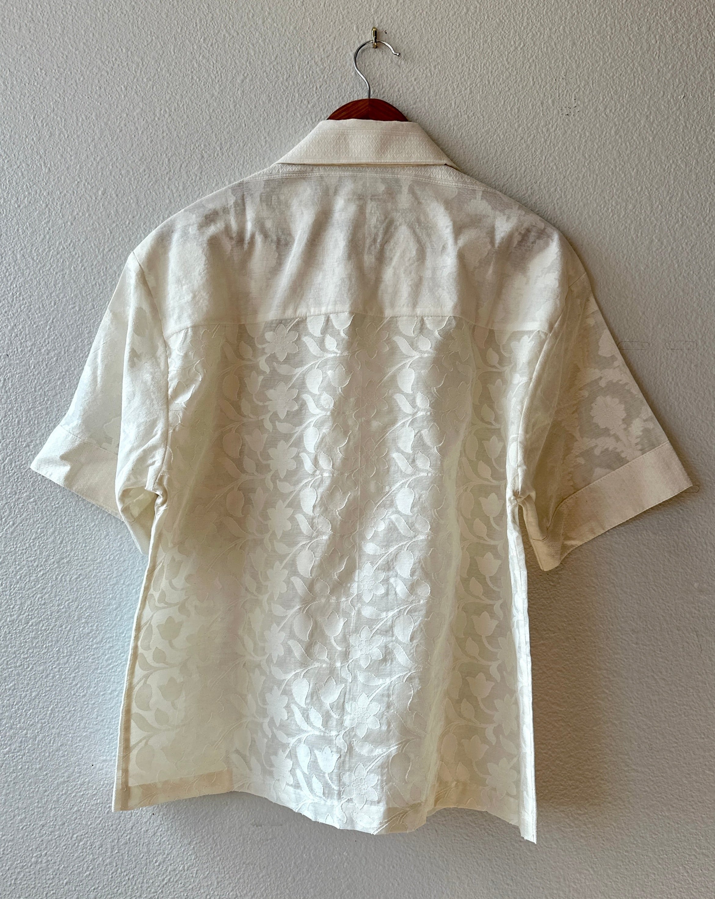 Elegant Handcrafted Shirt from Vintage Brocade Sari - Rameti