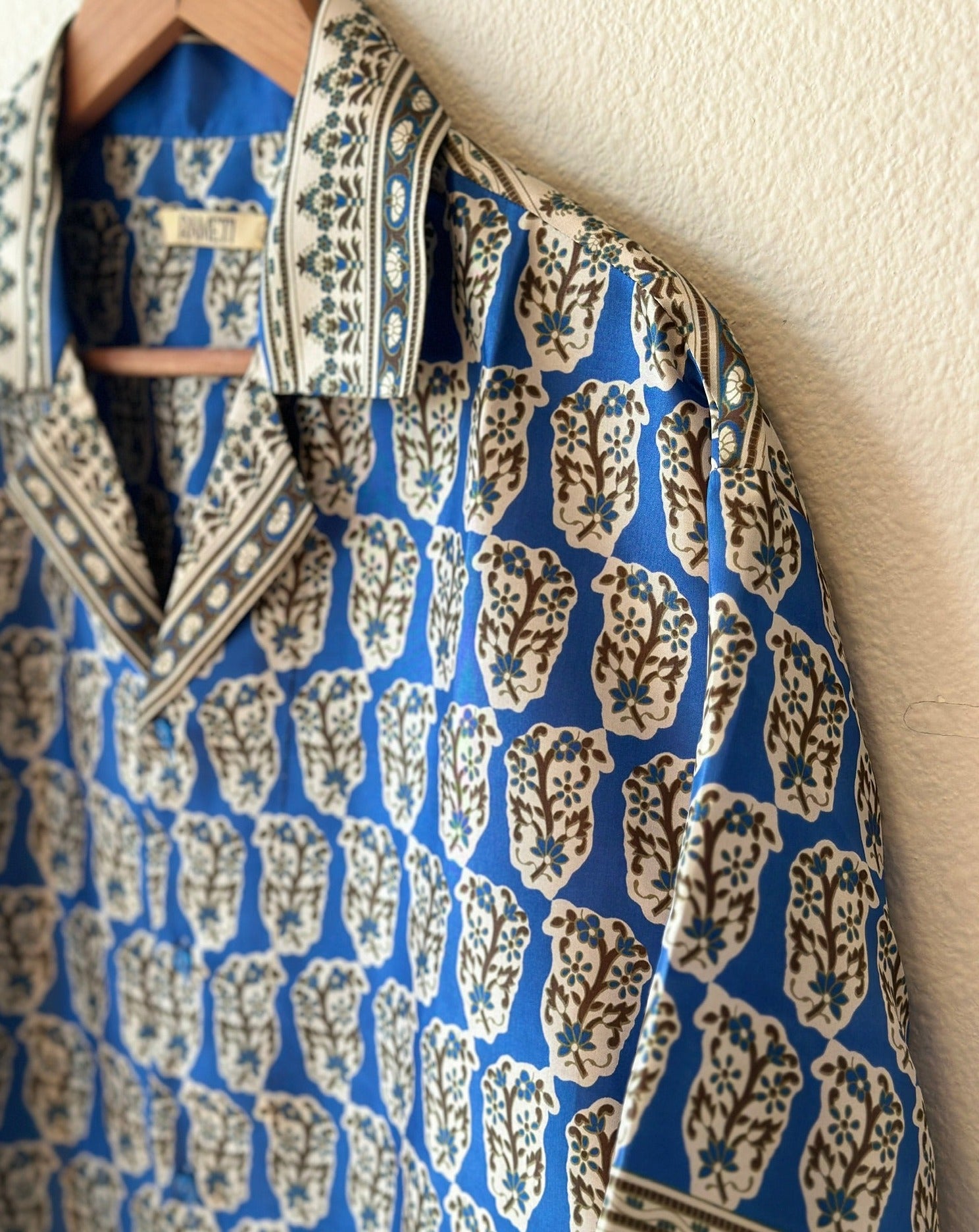 Unique Handcrafted Shirt from Vintage Block Print Sari - Rameti
