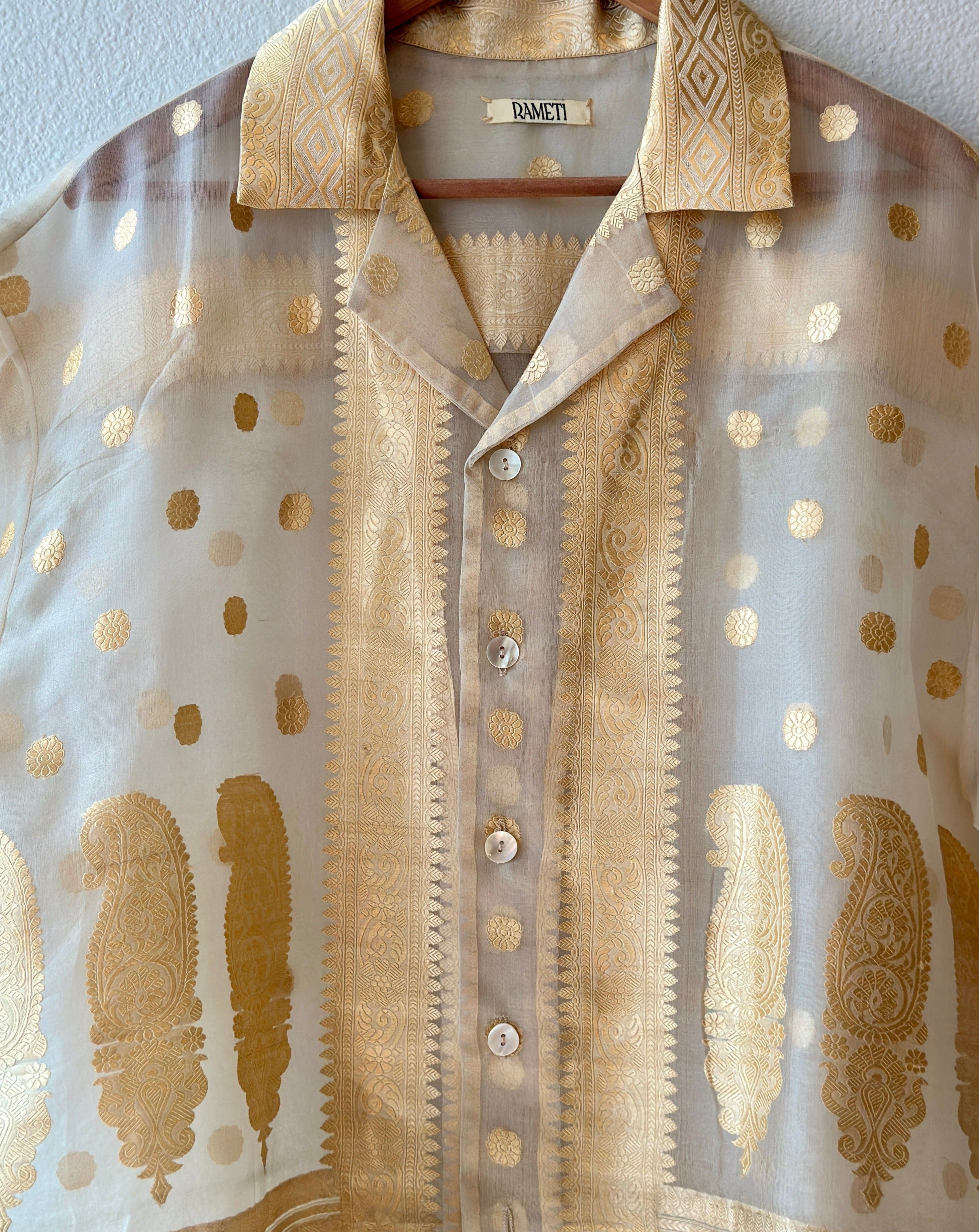 Unique Handcrafted Shirt from Vintage Banarasi Sari - Rameti