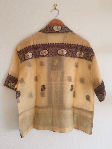 Jacquard purple short sleeve shirt M/L - Rameti