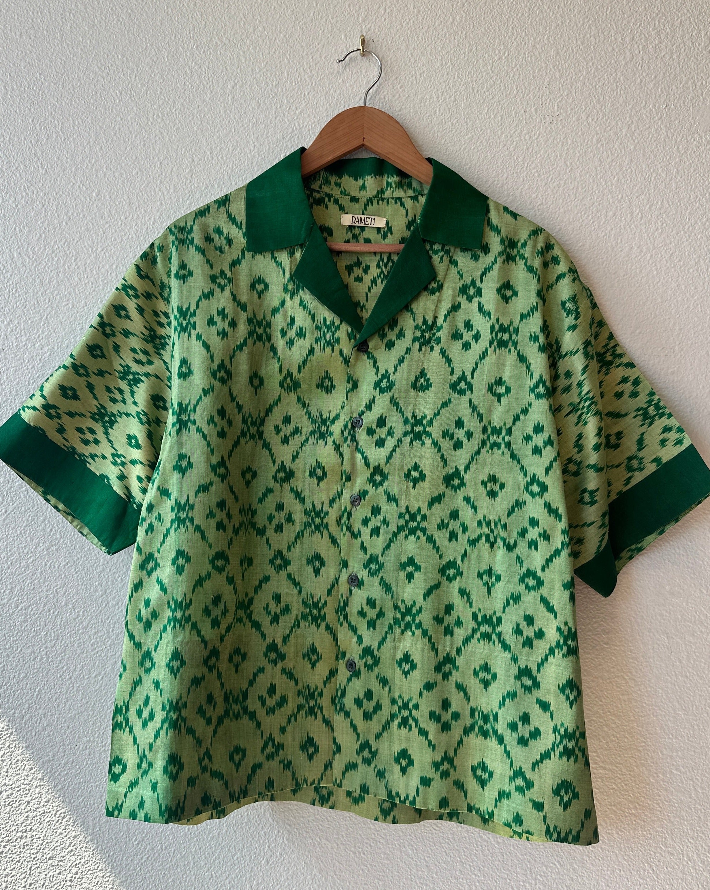 Unique Handcrafted Shirt from Vintage Ikat Sari - Rameti