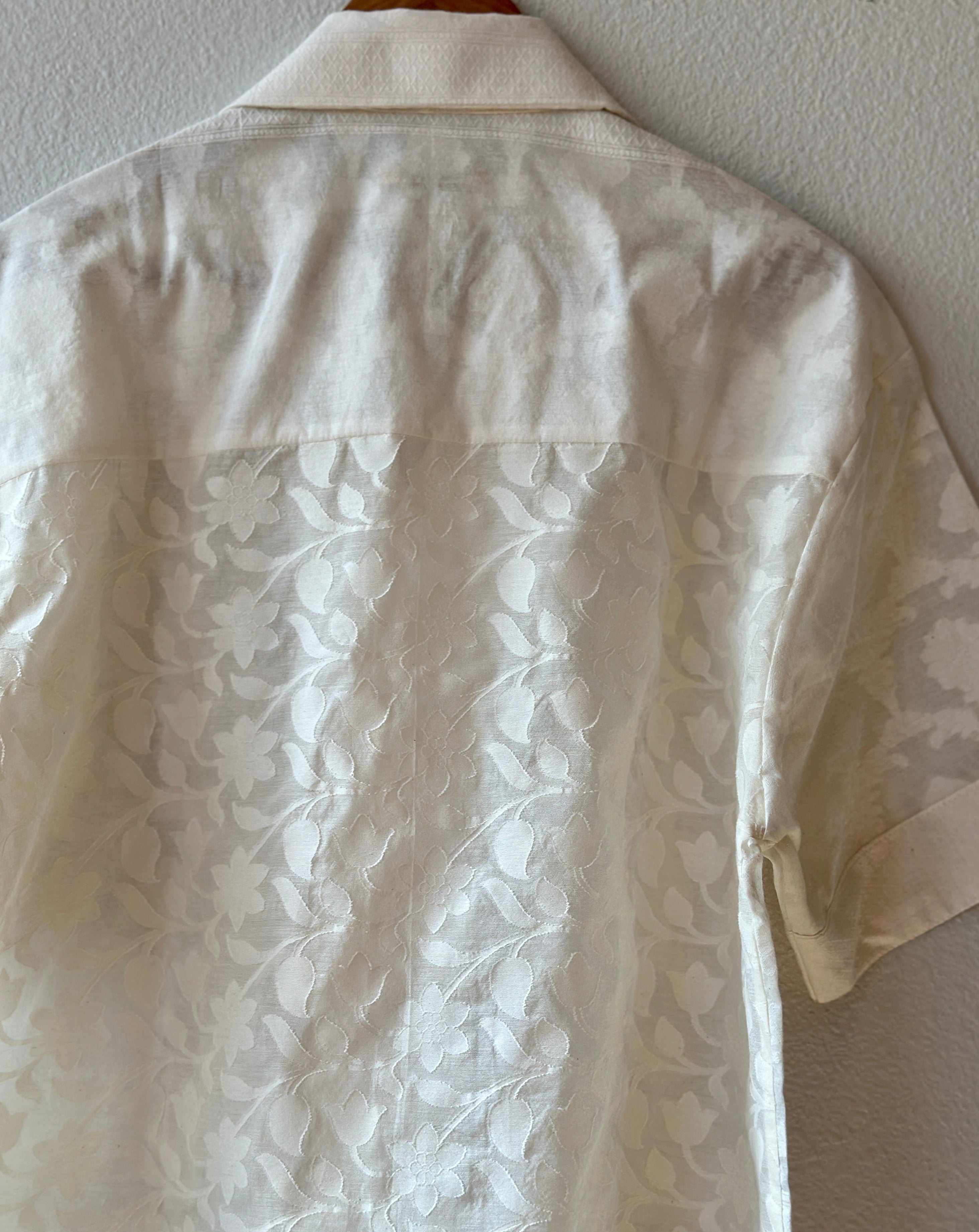 Elegant Handcrafted Shirt from Vintage Brocade Sari - Rameti