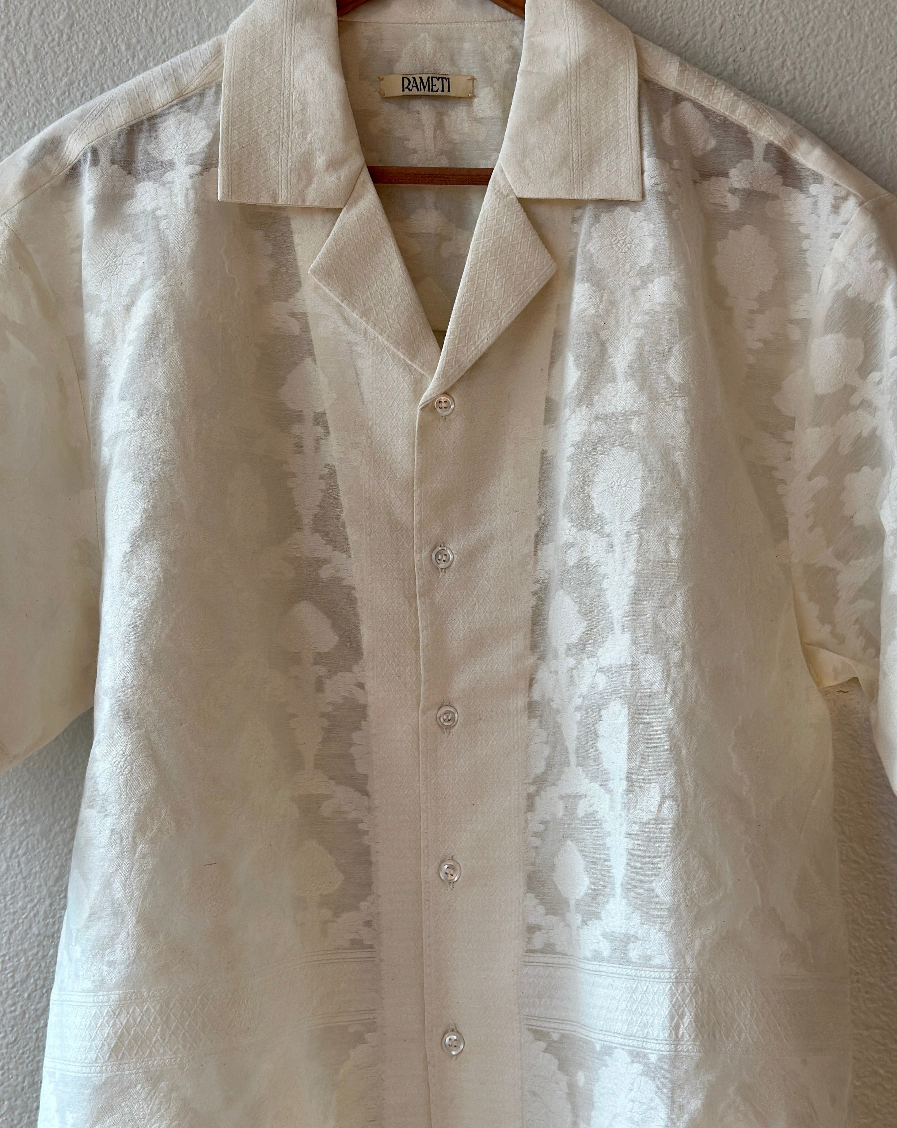 Elegant Handcrafted Shirt from Vintage Brocade Sari - Rameti