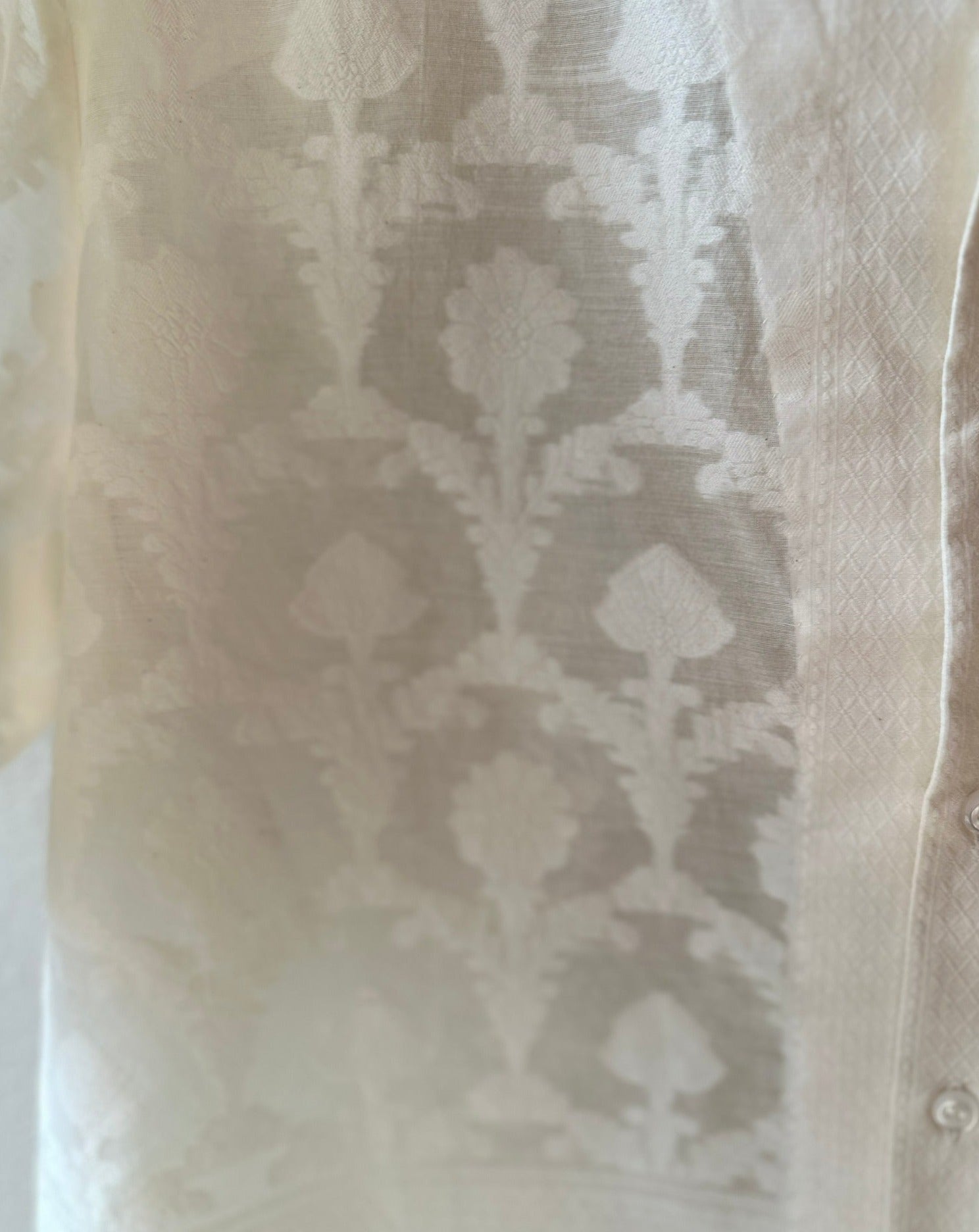 Elegant Handcrafted Shirt from Vintage Brocade Sari - Rameti