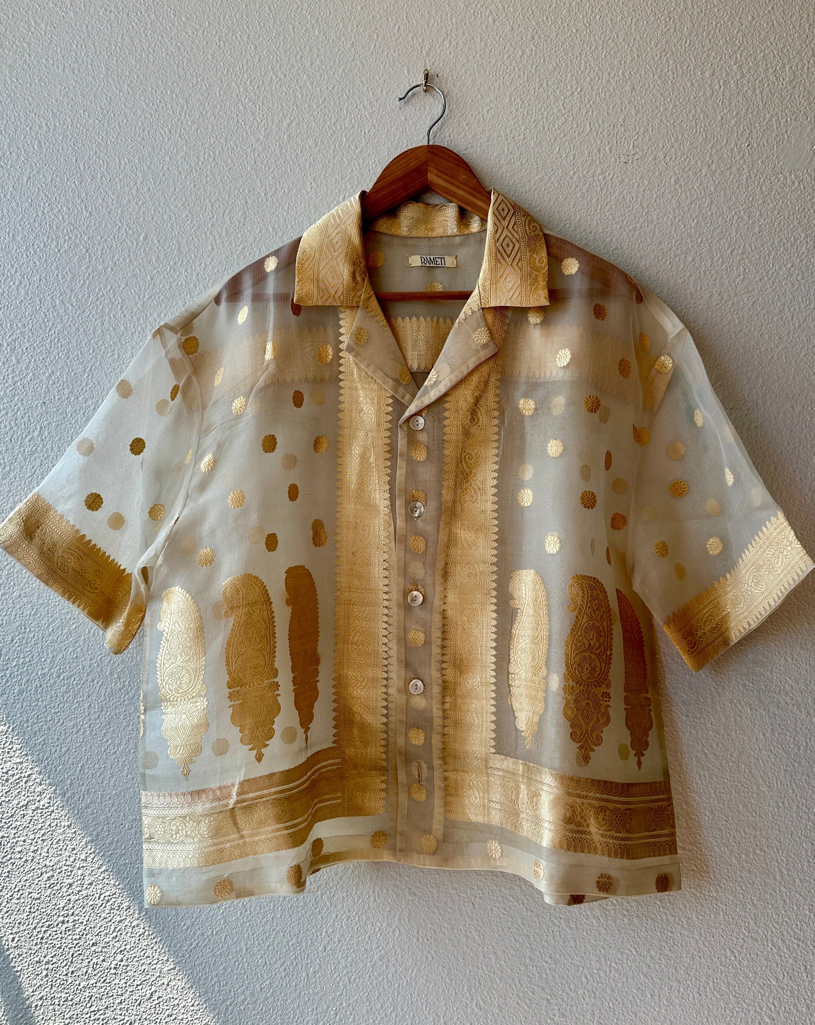Unique Handcrafted Shirt from Vintage Banarasi Sari - Rameti