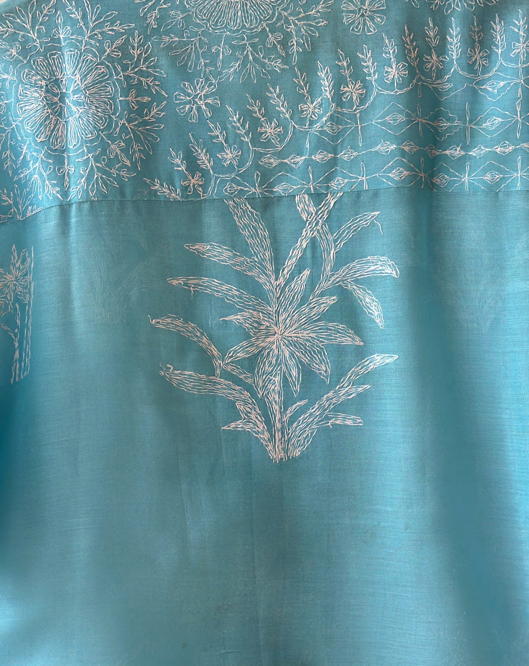 Chikankari cotton short sleeve shirt S/M - Rameti