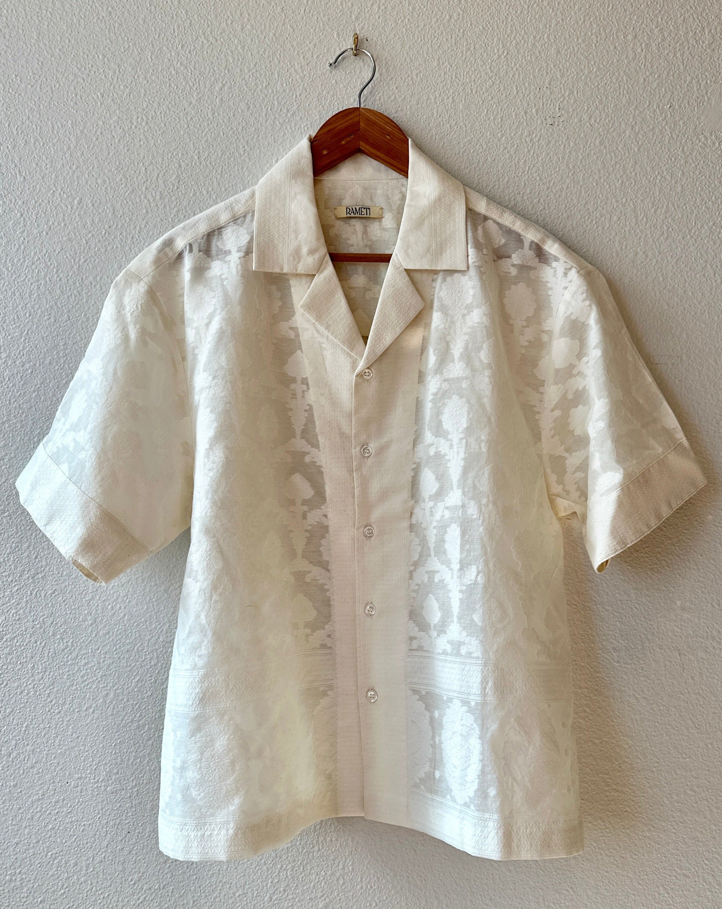 Elegant Handcrafted Shirt from Vintage Brocade Sari - Rameti