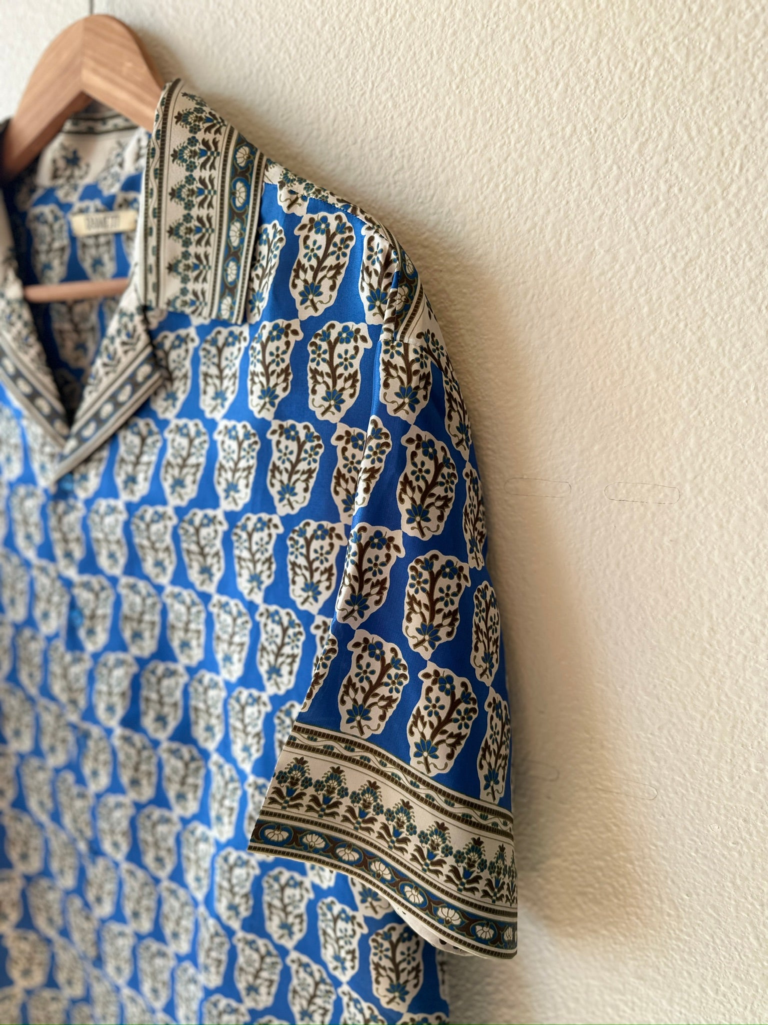 Unique Handcrafted Shirt from Vintage Block Print Sari - Rameti
