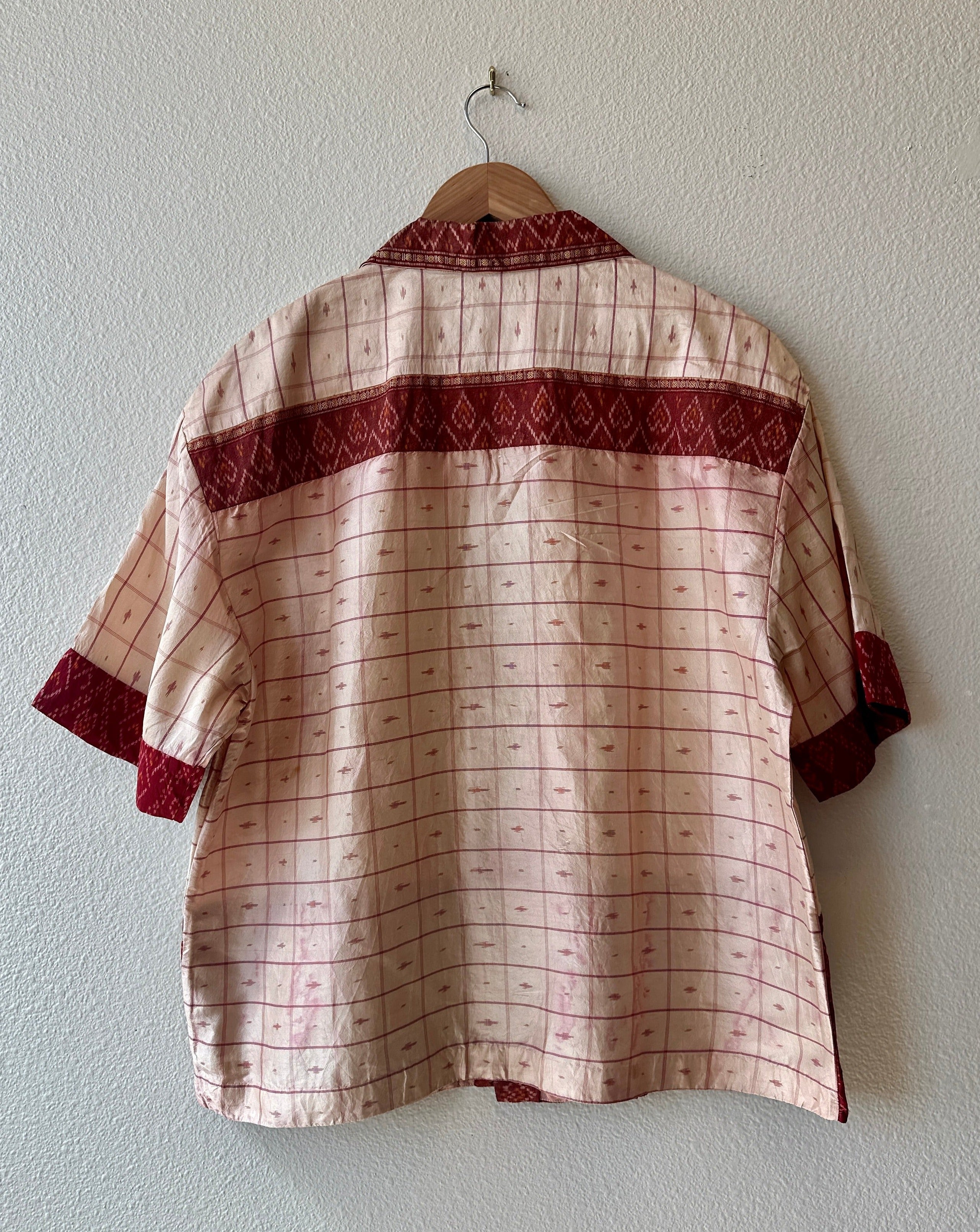 Unique Handcrafted Shirt from Vintage Ikat Sari - Rameti