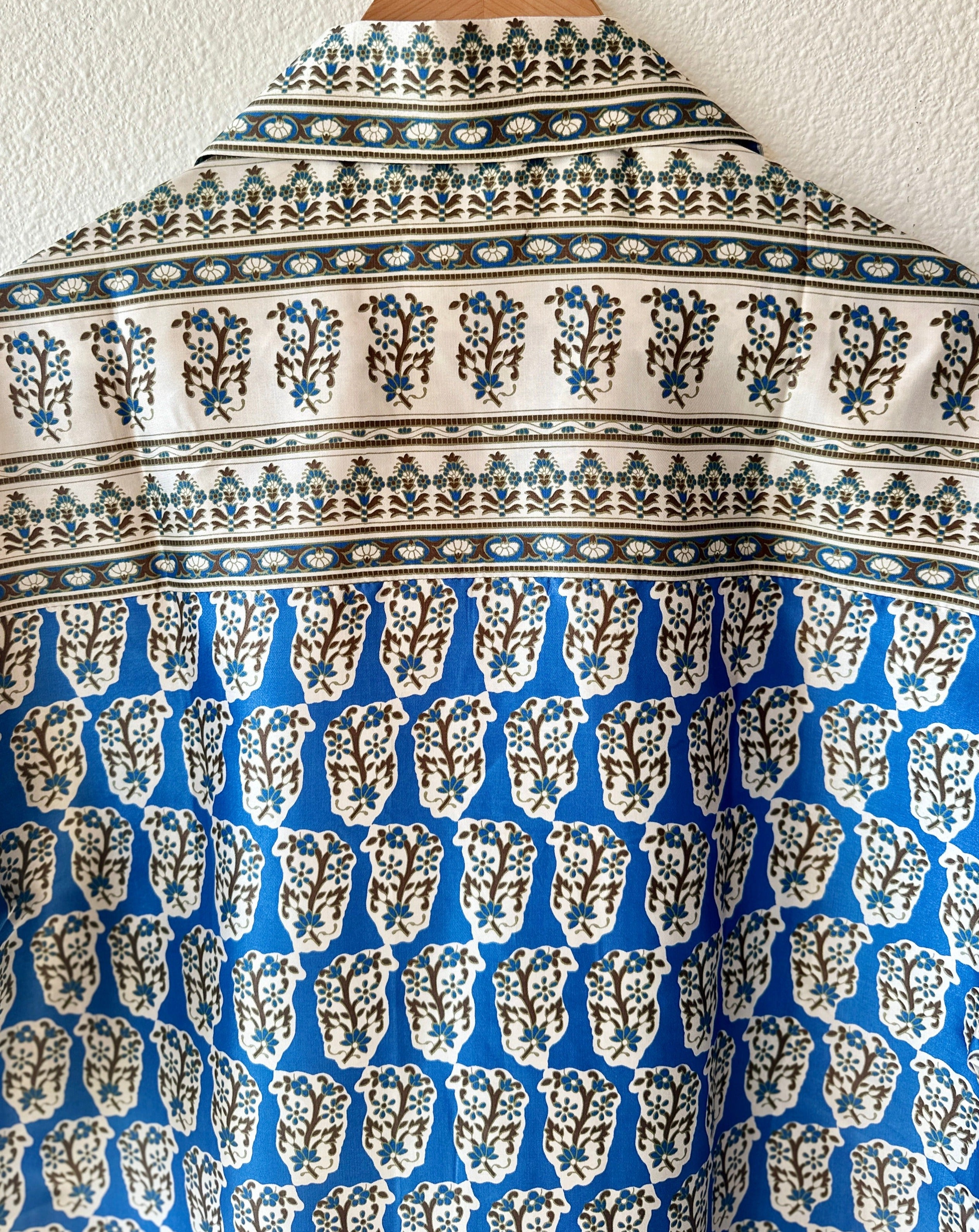 Unique Handcrafted Shirt from Vintage Block Print Sari - Rameti