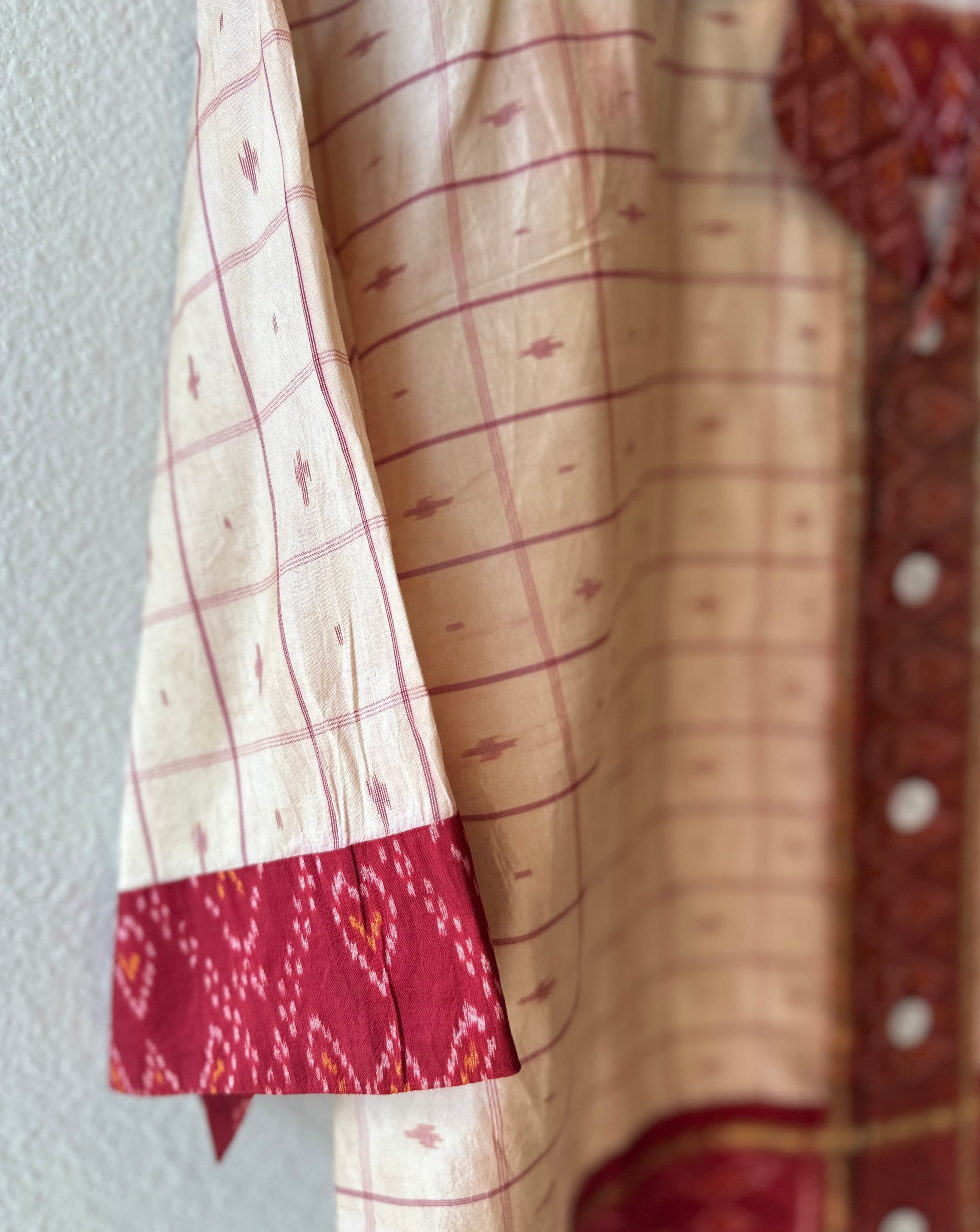 Unique Handcrafted Shirt from Vintage Ikat Sari - Rameti