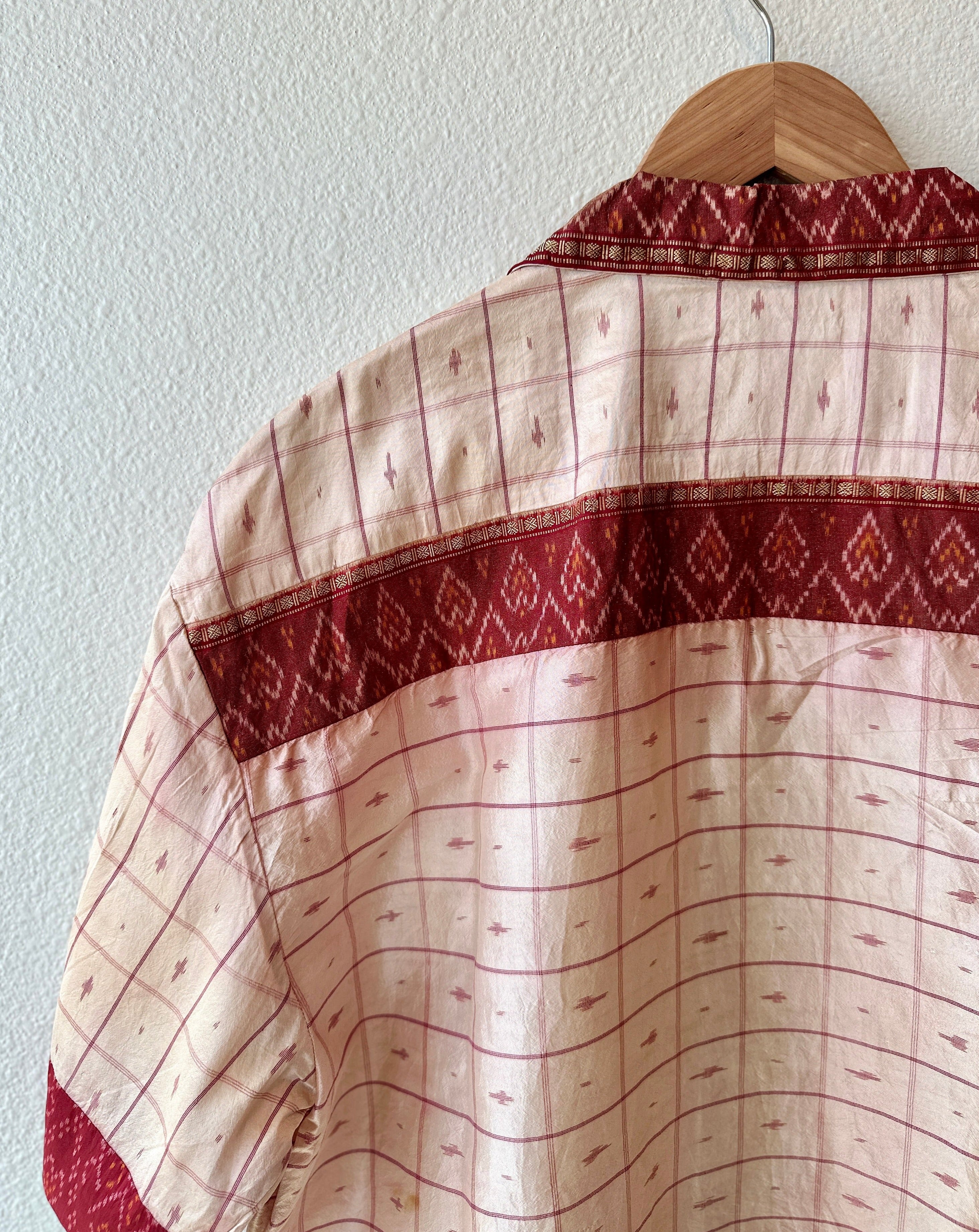 Unique Handcrafted Shirt from Vintage Ikat Sari - Rameti