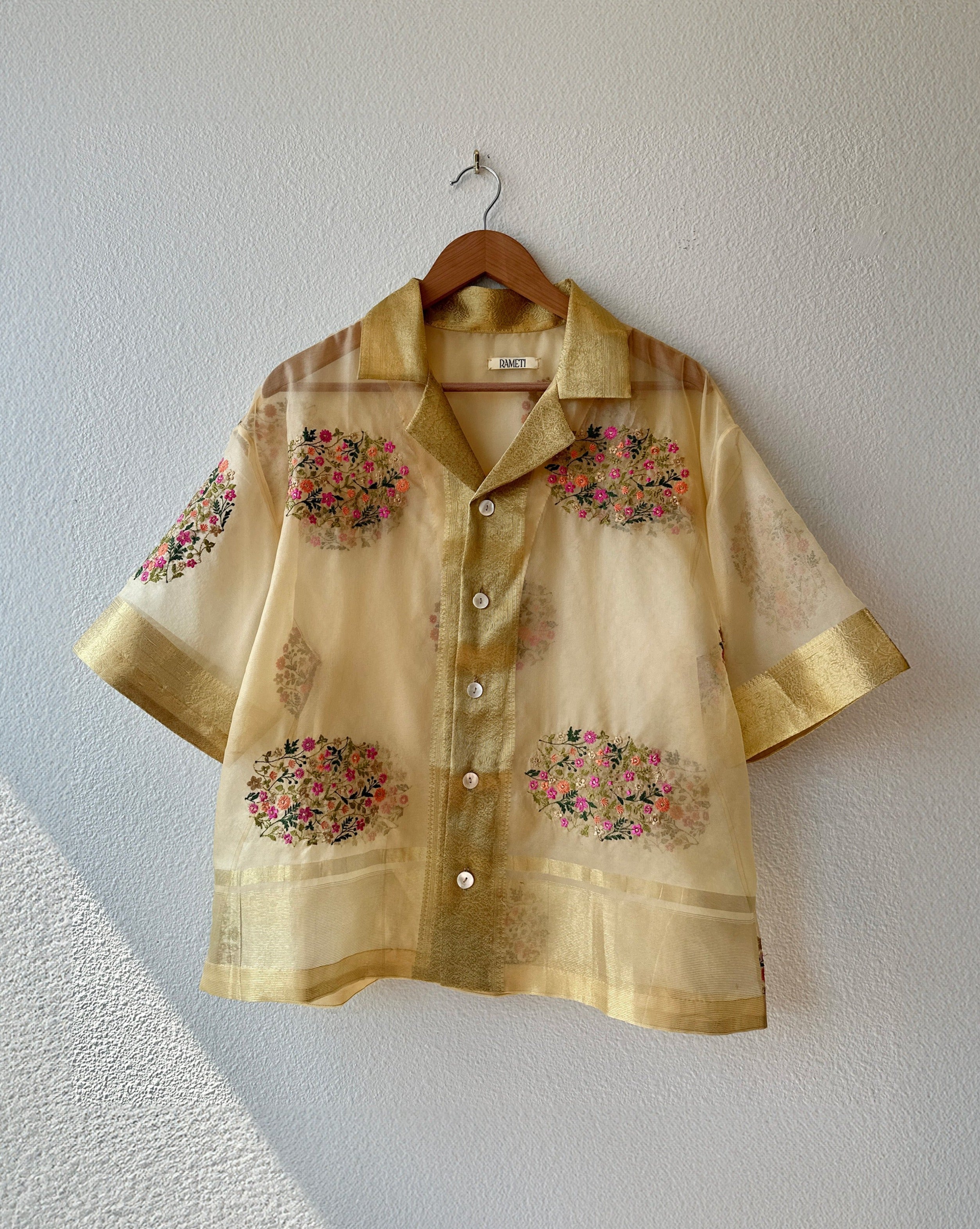 Unique Handcrafted Shirt from Vintage embriodery Sari - Rameti