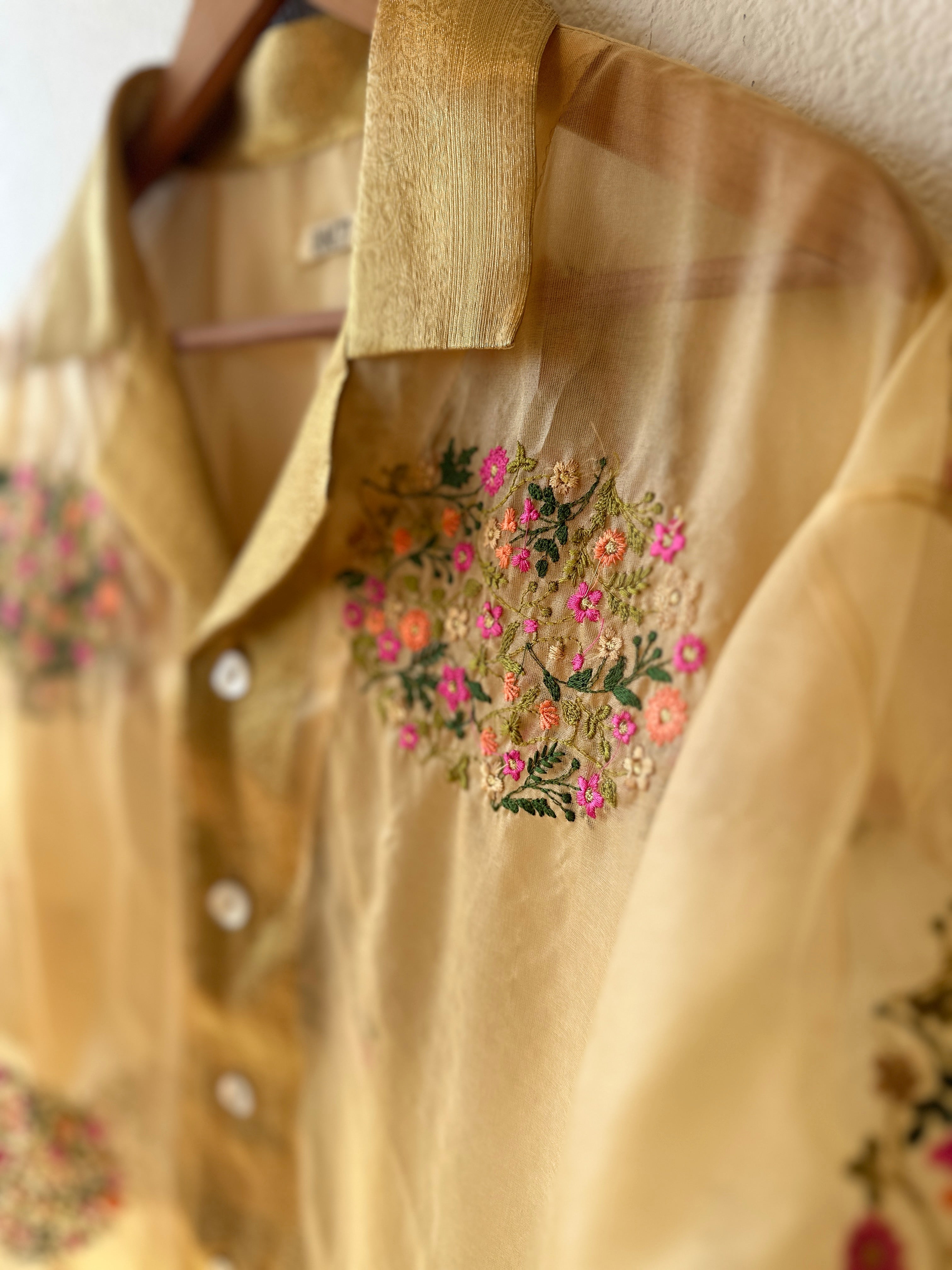 Unique Handcrafted Shirt from Vintage embriodery Sari - Rameti